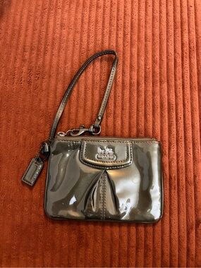 Coach Olive Green Patent Leather Wristlet